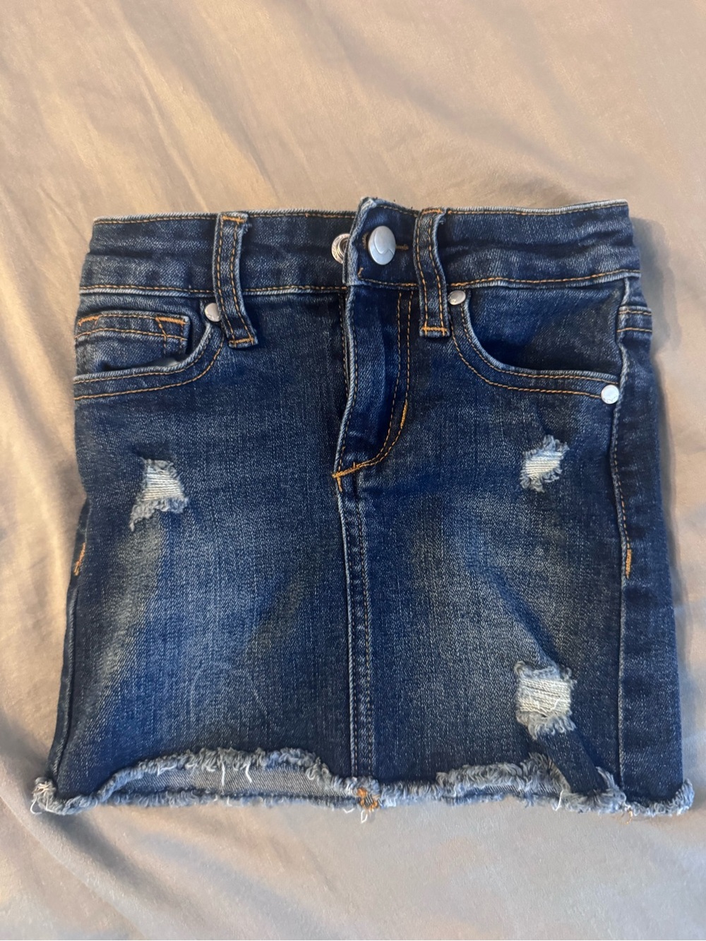 Joe's Jeans Dark Blue Distressed Denim Mini Skirt - little girls size 4